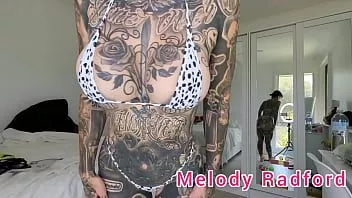 play Bikini de micro tanga blanco y morado pruébate haul melody radford